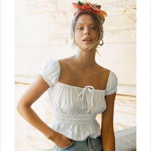 With Jean white top 💜